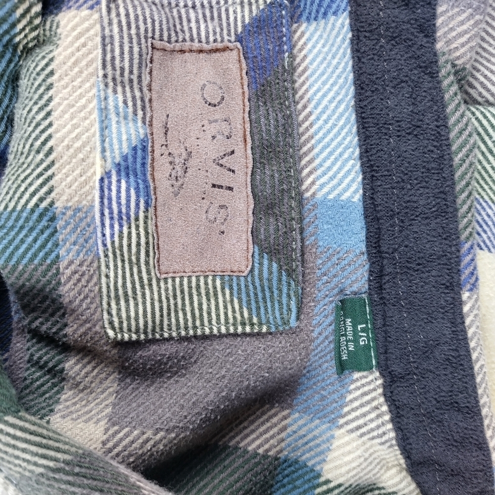 Orvis Men's Size Large Thermal Flannel Shirt Outdoor Cabin Wear - Picture 2 of 10
